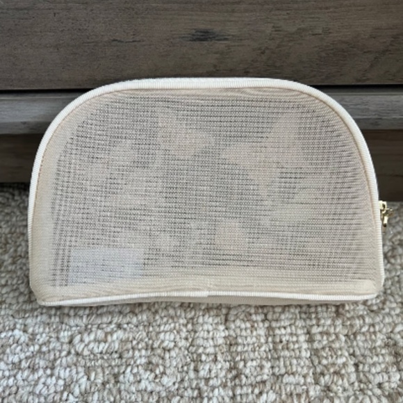 NEW Dior Floral Embroidered Mesh Cosmetic Pouch - Picture 2 of 3